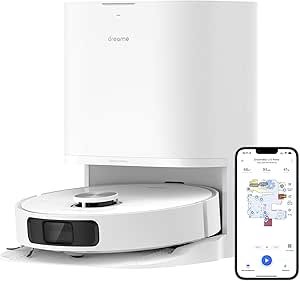 dreame L10 Prime Robot Aspirateur Laveur avec Ascenseur de Serpillière de 7mm, Nettoyage Automatique, Navigation LDS, Cartographie 3D, 4000Pa d'Aspiration, WiFi/APP/Alexa pour Poils Animaux, Tapis
